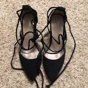 Christian Siriano black tie heels